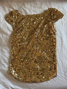 Free People Gold Sequin Camisole Top NWT